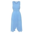 thumbnail image 4 of LASCANA Women's Pleated V-Neck Dress Smocking, 4 of 5