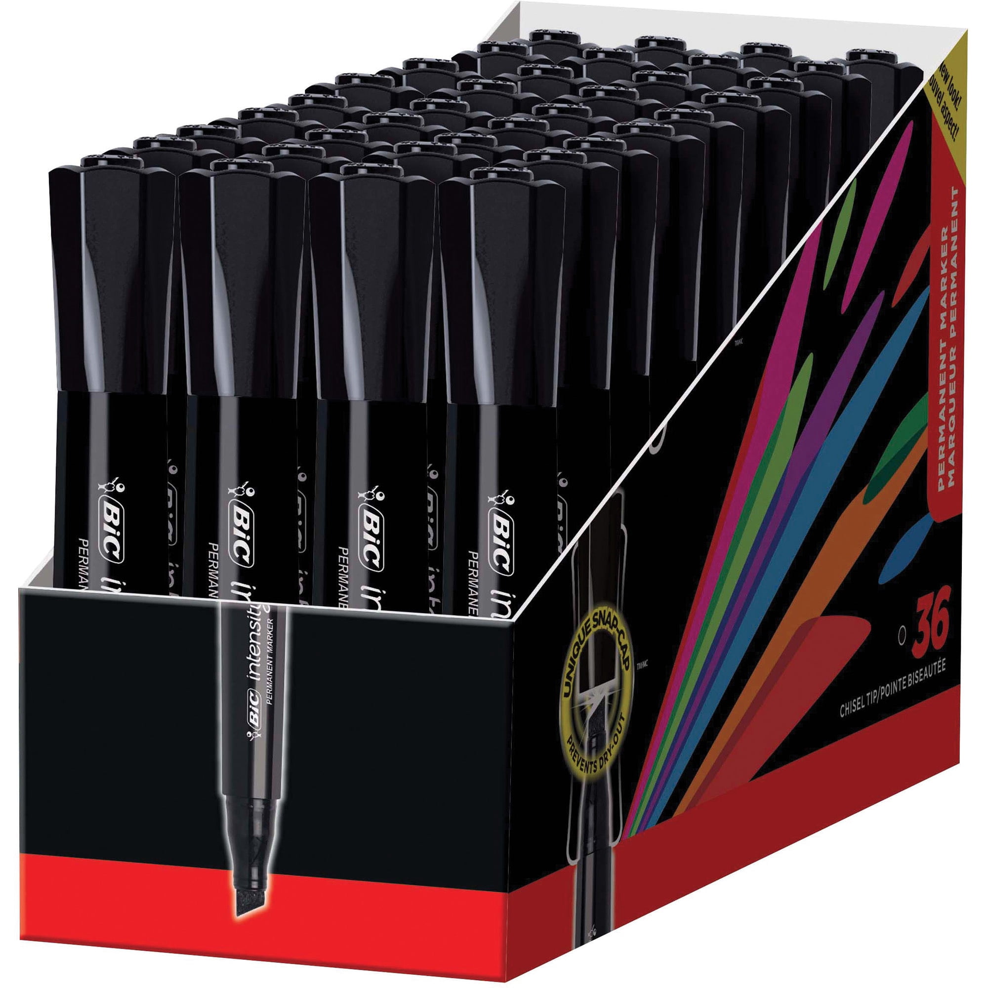 BIC, BICGPMM36BK, Intensity Permanent Markers, 36 / Box