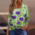 thumbnail image 1 of Fiudx Ofertas Flash Artículos En Oferta Blusa de Manga 3/4 a La Moda para Mujer, Camiseta Estampada, Top Informal, 1 of 5