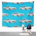 thumbnail image 2 of UFAEZU Pattern Retro Sport Car Cartoon Bond Adventure Aston Martin Wall Art Hanging Tapestry Home Decor for Living Room Bedroom Dorm 60x80 inch, 2 of 2