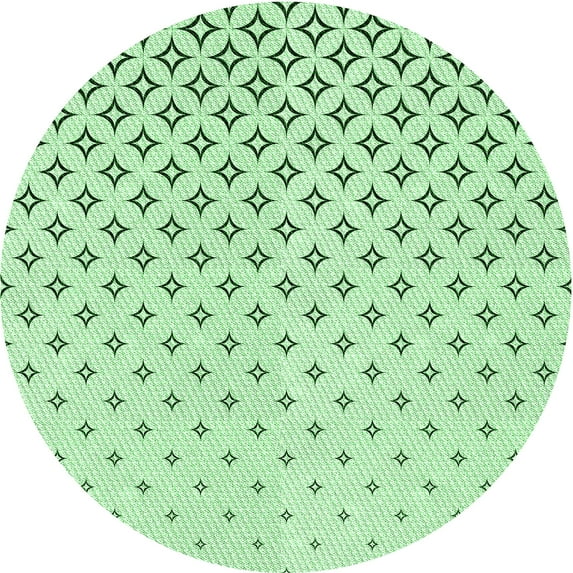 Ahgly Company Machine Washable Indoor Round Transitional Mint Green Area Rugs, 6' Round