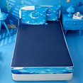thumbnail image 4 of meiyoeat Tropical Beach Pier Zipper Twin Comforter Sets with Fitted Sheet and 2 Pillowcases For Boys,Tree Print Zipper Bedding Set,Polkadot Reversible,4-Piece, 4 of 7