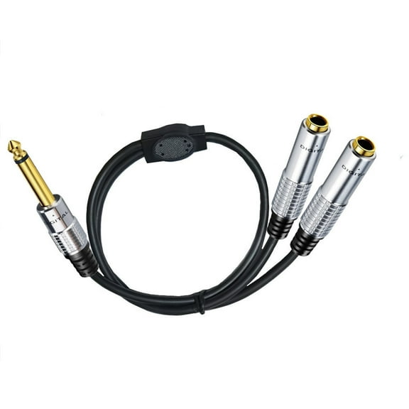 COOLHOOD 6.35mm Guitar Signals Y Splitter Cable 1/4" Male to Double 1/4" Female Adapter Speakers Headphone Extension Cable