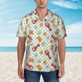 thumbnail image 2 of Pofeuu Lobster Sea Shell Print Hawaiian Shirt for Men Sleeves Casual Button Down Summer Beach Dress Shirts T-Shirts,Medium, 2 of 7