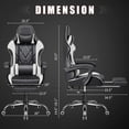 thumbnail image 2 of Homall Gaming Chair with Footrest Massage Office Chair Computer Racing Chair High Back PU Leather Chair,White, 2 of 7