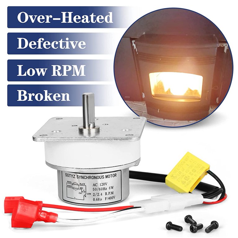 Auger Feed Motor for Quadra-Fire 812-4421, 812-4420 Compatible with  Heatilator CAB50 PS35 PS50 7000-500 120V Motor - Walmart.com