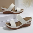 thumbnail image 4 of ShiShine Womens Wedge Heel Slide Sandals Casual Summer Double Strap Comfortable Slip On Shoes, 4 of 9