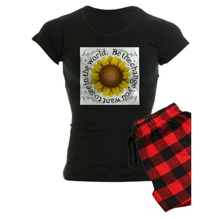 

CafePress - Be The Change You Want To See In The World Pajamas - Women s Dark Pajamas