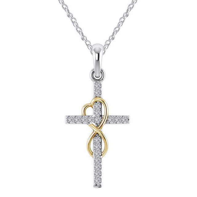 Collar de cruz de 8 palabras personalizado, elegante collar de cadena de clavícula de oro con diamantes, accesorios femeninos