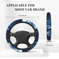 thumbnail image 6 of YFYANG Universal Elastic Abstract Blue Ink Texture Car Steering Wheel Cover, Non-Slip Sweat Absorbent, 6 of 8