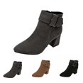 thumbnail image 5 of NOKIO Women'S Vintage Ankle Boots With Side Zippers Minimalist Side Zipper Boots For Women Ankle Boots Short Boots Single Shoes For Ladies Casual Shoes Stylish Women'S Low Heel Ankle Boots, 5 of 5