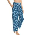 thumbnail image 2 of Uemuo Sea Water Wave Pattern Women's Wide Leg Palazzo Lounge Pants with Pockets Light Weight Loose Comfy Casual Pajama Pants-XX-Large, 2 of 9