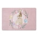 thumbnail image 1 of Felpudo decorativo con forma de conejo de Pascua, para interior y exterior, con diseño de flores y camión, para pasillo, 1 of 6