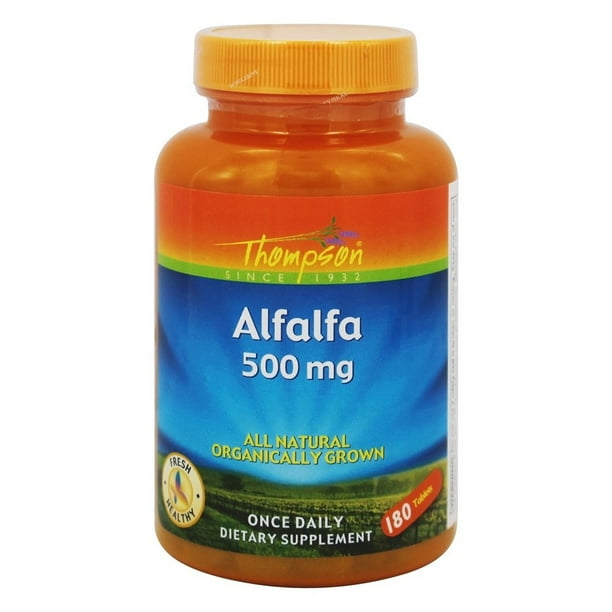 Thompson Alfalfa All Natural 500 mg. 180 Tablets