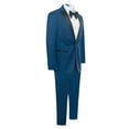 thumbnail image 3 of Men’s Premium Modern Fit Indigo Blue With Black Peak Lapel One Button Tuxedos, 3 of 7
