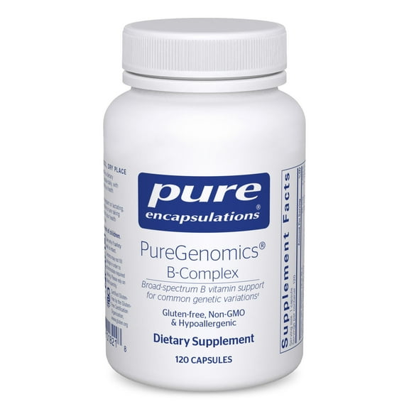 Pure Encapsulations PureGenomics B-Complex - Broad Spectrum B Vitamin Support for Genetic Expression, Cellular Function, Hormone Production & Energy Metabolism* - With Vitamin B12 & B6 - 120 Capsules