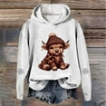 thumbnail image 2 of Womens Christmas Hoodies Oversized Long Sleeve Highland Cattle Print Hooded Sweatshirt Xmas Holiday Casual Fall Pullover Sweater Winter Clothes, 2 of 3