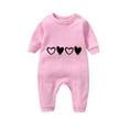 thumbnail image 2 of Lovzfmll Jumpsuit for Toddler Boys Girls, Valentine's Day Heart Print Snap Onesie, Long Sleeve Fun Holiday Pajamas, Cozy Loungewear for Party for 3-6 Months, 2 of 4