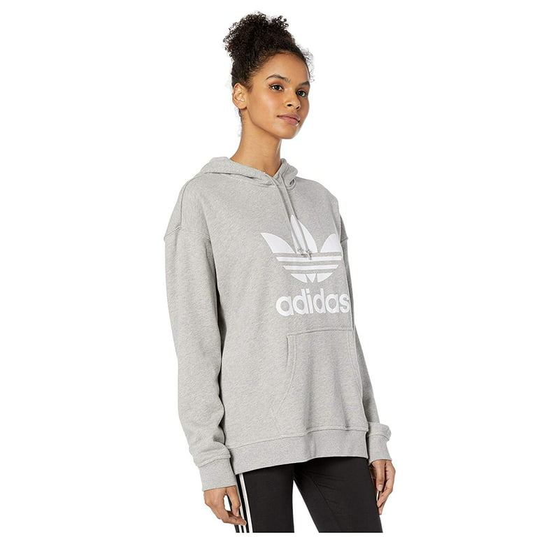Adidas Originals Women\'s Trefoil Hoodie Sweatshirt, Grey, X-Small