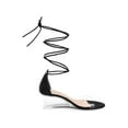 thumbnail image 5 of BLISSFUL STEP Clear Strap Lace Up Open Toe Clear Wedges Heel Sandals for Women Black 8, 5 of 7