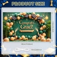 thumbnail image 2 of Green & Gold Congrats Grad Banner Graduation Cap Design Grad Party Backdrop Balloon Decor Glitter Accent for Graduation Party College Graduation Indoor Celebration, 2 of 3