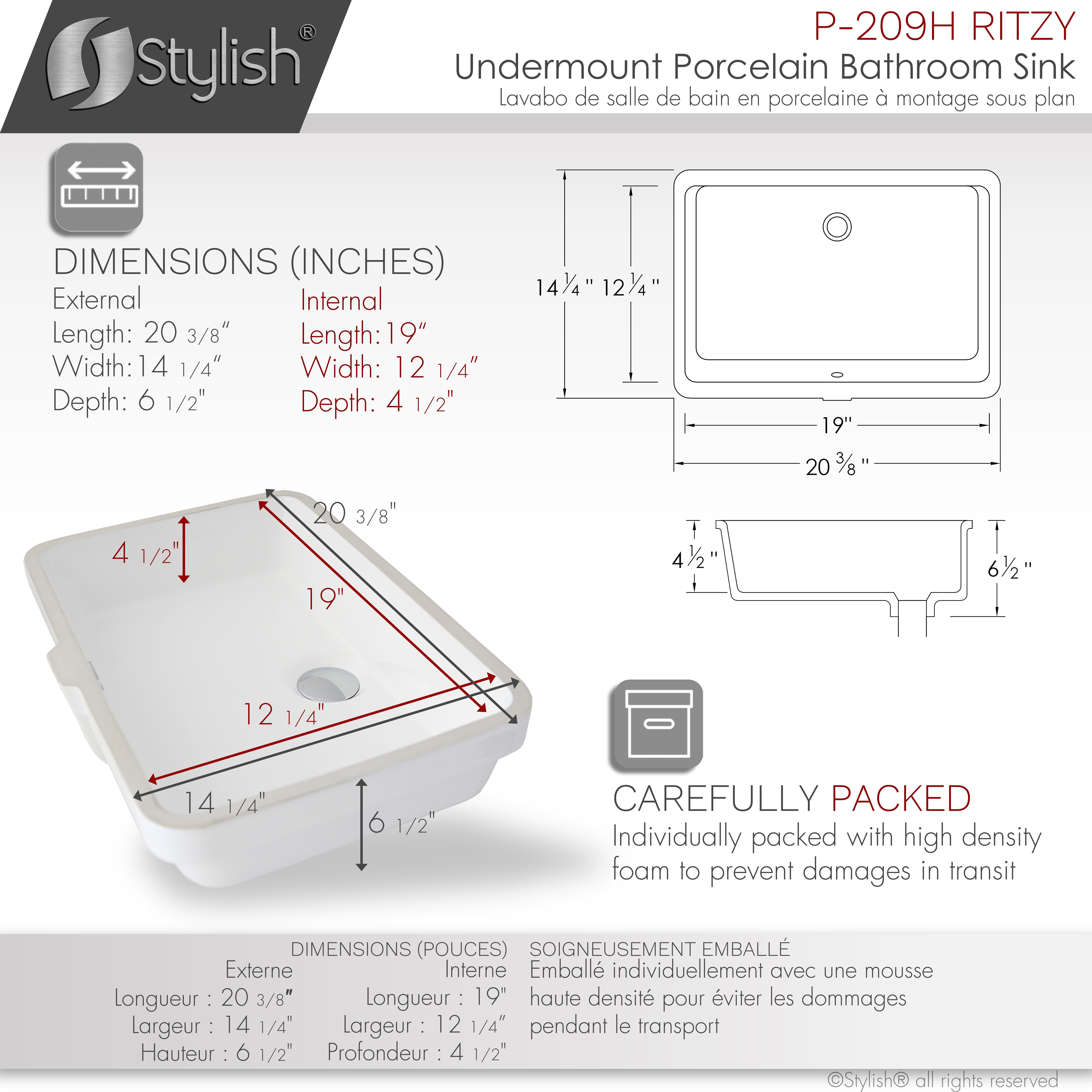 Stylish Undermount 20 ⅜