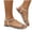 Beige, variant on Women's Cross Strap Flat Sandals, Elastic Ankle Strap Open Toe Summer Shoes, Black Beige White Brown
