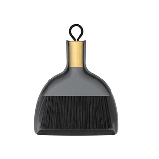 Casabella Small Dustpan and Brush Sweeping Set, Ergonomic Angled
