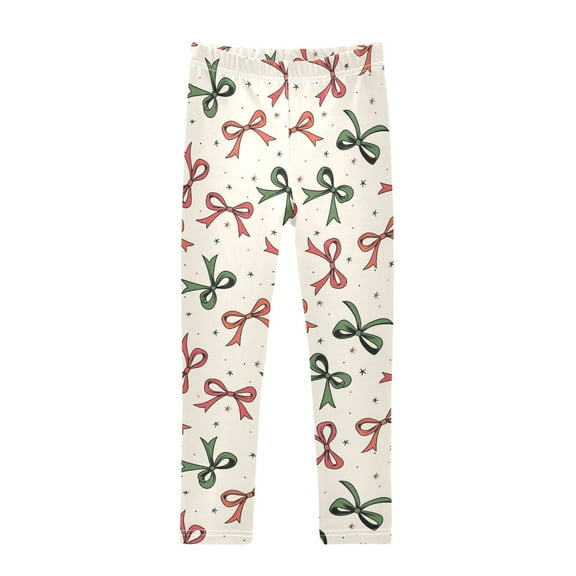joogoo Girls' Leggings Bow Green Red Yoga Pants 6T