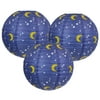 Just Artiacts 12-Inch Moon Night Paper Lantern (Twinkling Stars, Set of 3)