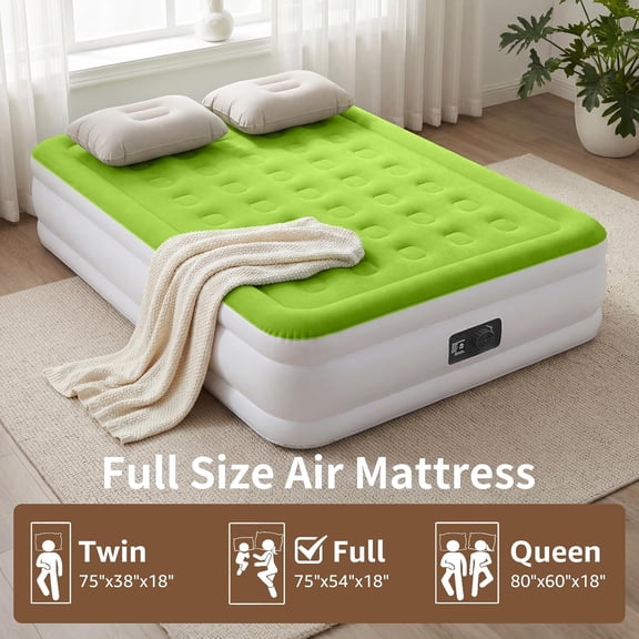 YENING Full Size Air Mattress with Built-in Pump Raised 18 Inch Inflatable Bed for Guests Camping
