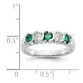 thumbnail image 7 of 14K White Gold Ring Band Wedding Diamond Round Emerald Green, Size 8, 7 of 7