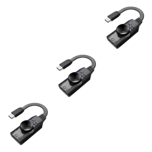 Seitruly USB 2.0 Sound Card 7.1 3.5mm Audio Adapter Micphone Earphone 3D For LaptopPC Type1