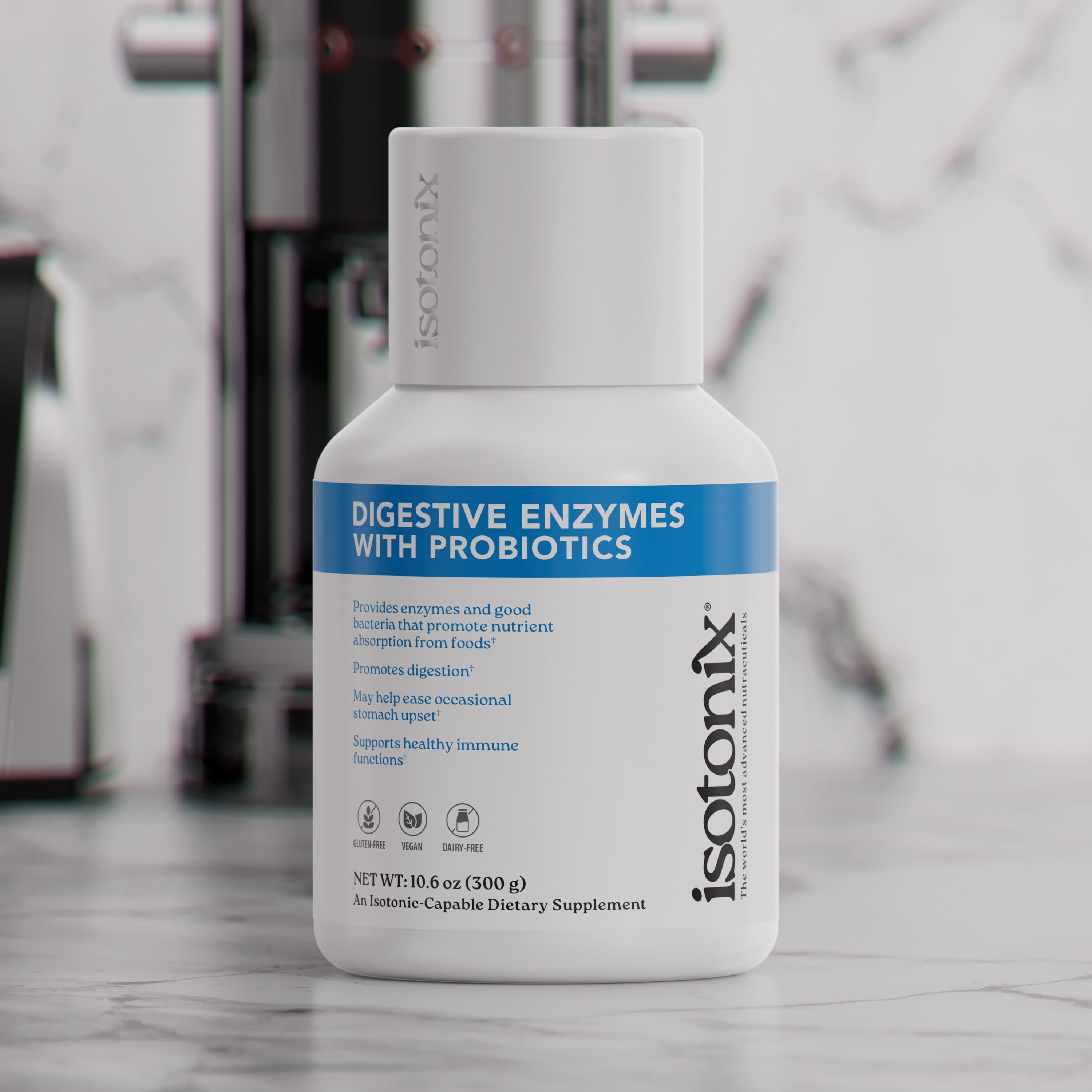 Isotonix Digestive Enzymes with Probiotics: Advanced Digestive Support, Nutrient Absorption, Healthy Cholesterol & Skin with DigeZyme & Lactospore – Isotonic Drink Mix, 90 Servings.