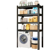 Over Washer and Dryer Shelves, 4 Tier Adjustable Metal Washing Machine Shelf, Sturdy and Spacious Laundry Room Organization and Storage Rack, 39.37’’W*17.72’’D*62.99’’H, Black