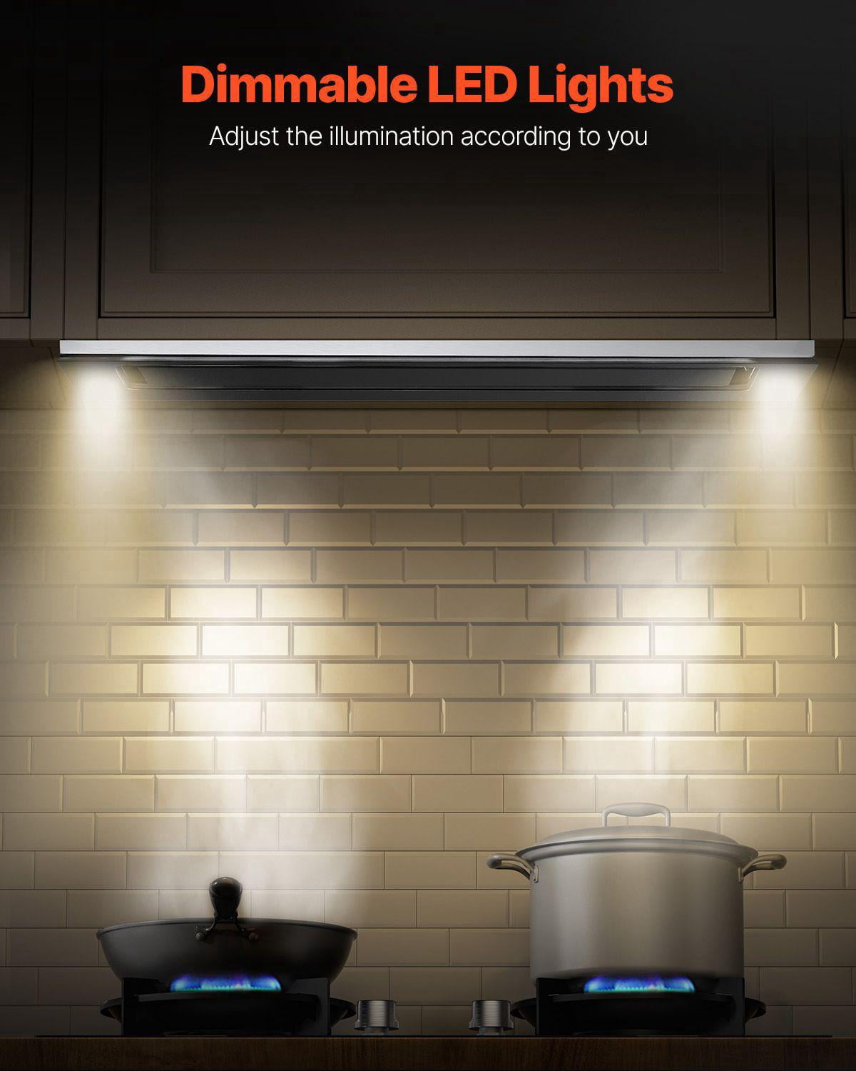 30 Inch Built-in Range Hood Insert 800CFM Stainless Steel Kitchen Vent with Gesture Touch Control LED Light Baffle Filters 4 Speed Exhaust Fan Ducted Ductless Convertible
