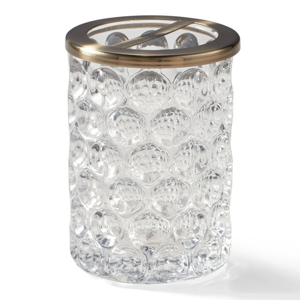 Better Homes Gardens Bubble Glass Clear Toothbrush Holder Walmart Com Walmart Com