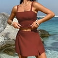 thumbnail image 6 of Bikini Set Swimwear,Women Two Piece Tankini Swimsuits With Skirt Vintage High Waisted Bathing Suits Push Up Swimdress Features:,Sexy One Piece Swimsuit for Women(Size:3XL), 6 of 8