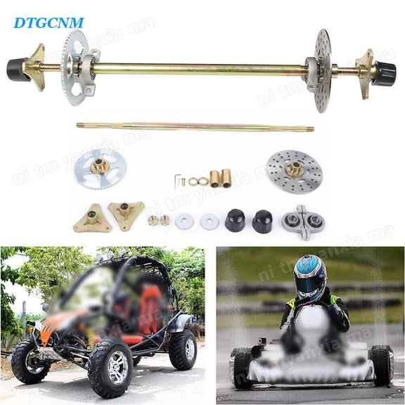 29 " Good Compatibility Closed Go Kart Rear Live Axle Kit Chain Sprocket Brake Wheel Hub Assembly