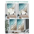 thumbnail image 4 of Teal Blue Ombre Cream Tie Up Curtains for Windows 54 Inch Length Balloon Curtains Kitchen Adjustable Balloon Window Shade Modern Geometric Brown Aesthetic Tie Up Bathroom Curtain Window 42"x54", 4 of 6