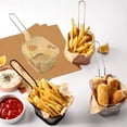 thumbnail image 7 of Holloyiver Wire Fry Basket, Stainless Steel French Fry Chips Baskets Net, Rectangle Wire Mesh Frying Serving Food Presentation Tableware for Chips, Onion Rings & Chicken Wings (Rose Silver), 7 of 7