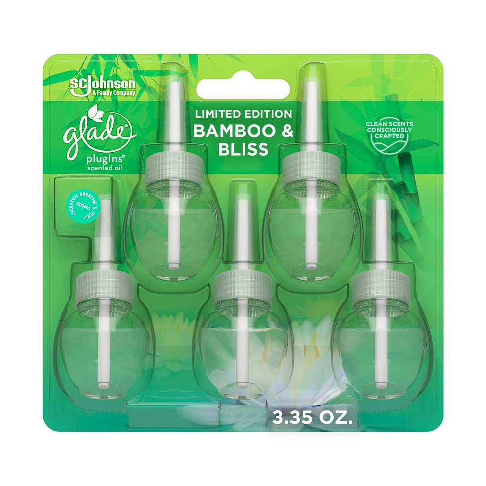 Glade PlugIns Scented Oil, Bamboo & Bliss, Scented Oil Diffuser,5