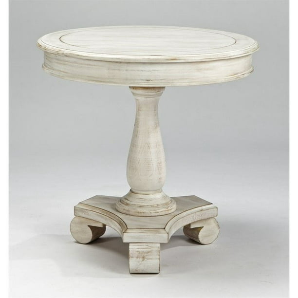 Signature Design By Ashley Cottage, Round Pedestal Side Table White