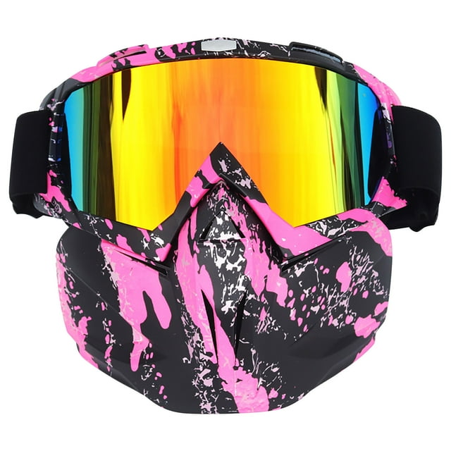 RYRDWP Lunettes de Ski pour Adultes avec Pare-Vent Détachable