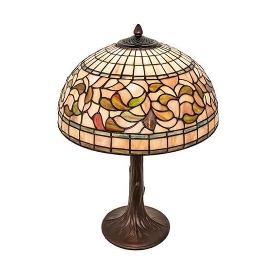 Meyda Tiffany 253821 Tiffany Turning Leaf 23" Tall Buffet Table Lamp - MultiColor