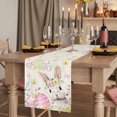 thumbnail image 2 of Happy Easter Table Runner, Spring Farmhouse Easter Bunny Eggs Floral Washable Cotton Linen Table Runners 60 Inches Long, Dresser Scarf Runner for Coffee/TV Stands/Kitchen/Cabinets 13''x60'', 2 of 9