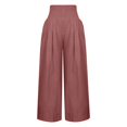 thumbnail image 5 of 2024 Summer High Waisted Cotton Linen Palazzo Pants for Women - Wide Leg Casual Solid Lounge Trousers with Pockets, 5 of 8