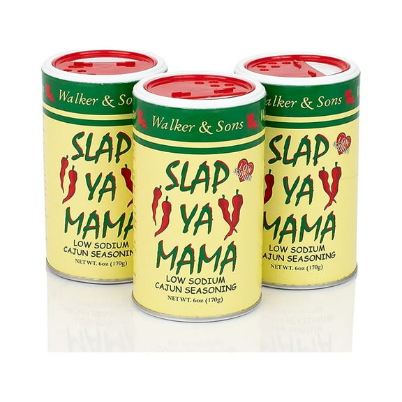 Slap Ya Mama All Natural Cajun Seasoning from Louisiana, Low Sodium Blend, MSG Free and Kosher, 6 Ounce Can, Pack of 3