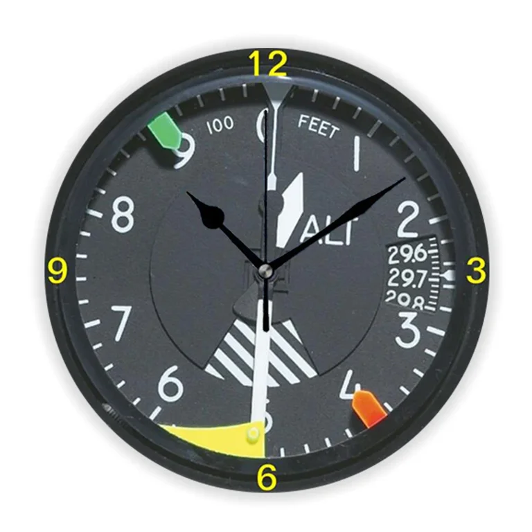 Luxury Faux Gold Minimalist Aviation Aircraft Large Wall Clock for