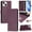 Darkpurple, variant on for iPhone 15 Case Wallet with RFID Blocking Card Holder, Shoulder Strap & Wrist Strap, Smile Pattern PU Leather Magnetic Clasp Flip Wallet Phone Case for iPhone 15, Mint